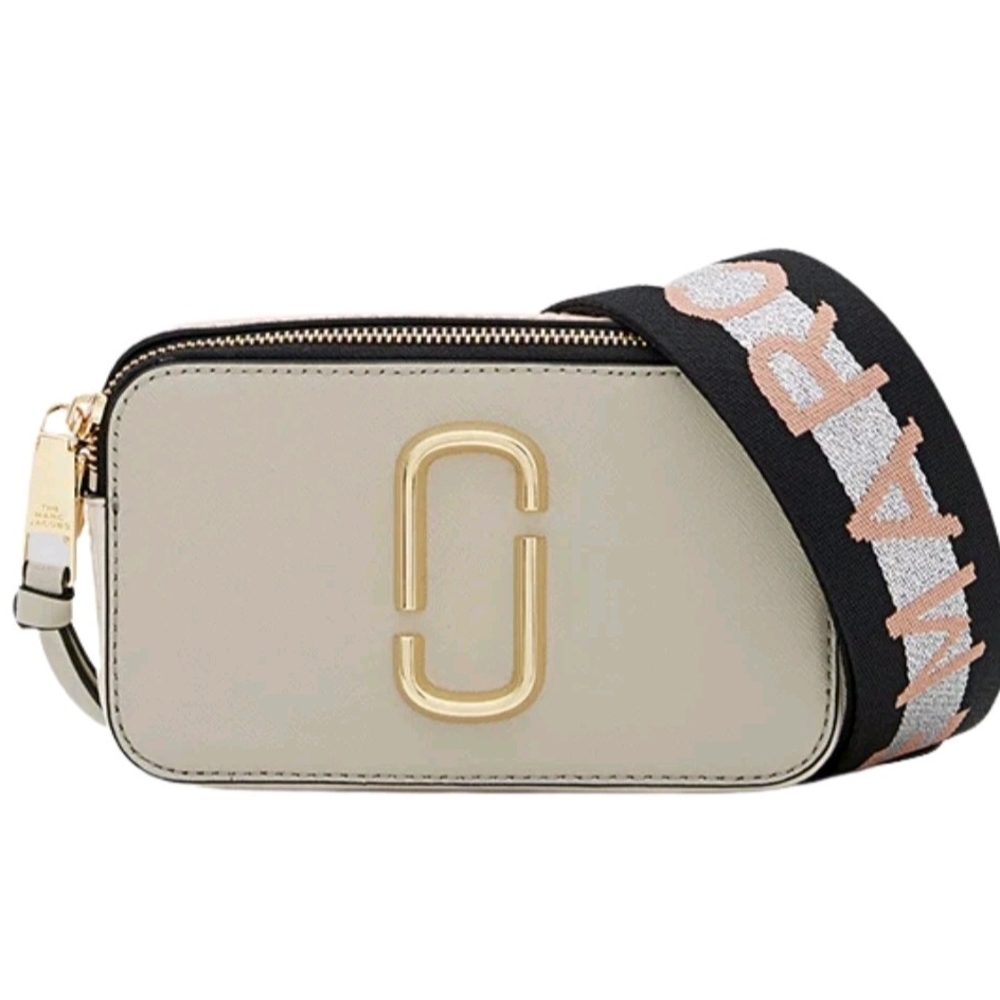 Marc Jacobs Cream Crossbody Bag with Gold Accents